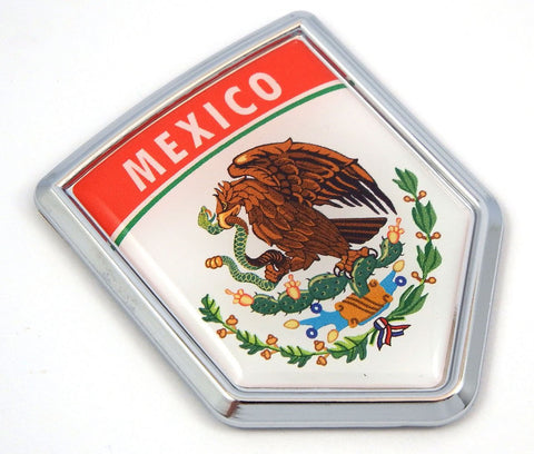 MX10 Mexico Flag Mexican Emblem Chrome Car Decal Sticker