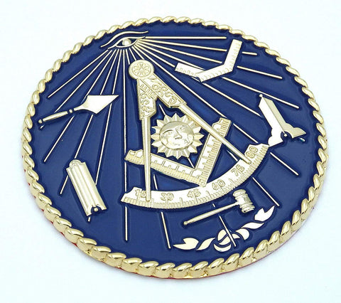 Mason Master Working Tools Gold/Blue Color Emblem Metal car Decal MAS24-BLU