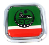 Chechnya Flag Square Chrome rim Emblem Car 3D Decal Badge Hood Bumper sticker 2"
