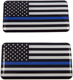 USA Thin Blue line Police Flag Domed Decal 3D Sticker Emblem 2.6" Set of 2 Decals