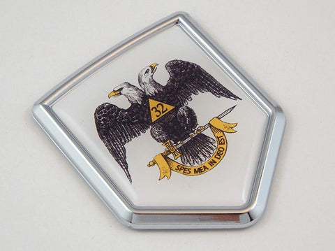 Scottish Rite Masonic Decal Car Chrome Emblem Sticker Badge Crest Auto Bike