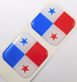Panama Flag Square Domed Decal car Bike Gel Stickers 1.5" 2pc