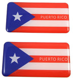 Puerto Rico Puerto Rican Flag Domed Decal 3D Sticker Emblem 2.6" Set of 2 Decals