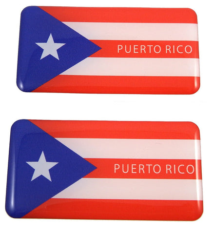 Puerto Rico Puerto Rican Flag Domed Decal 3D Sticker Emblem 2.6" Set of 2 Decals