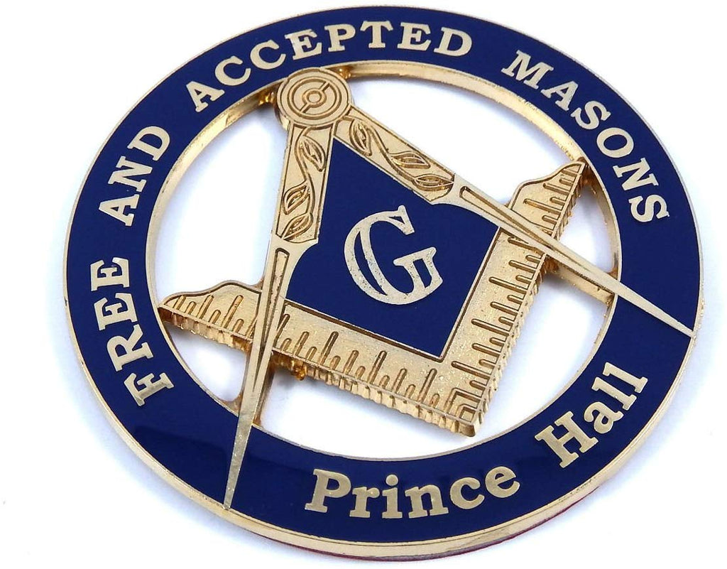 Car Chrome Decals Free and Accepted Masons Prince Hall Masonic Emblem 3" Metal Emblem 3D MAS7