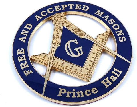 Car Chrome Decals Free and Accepted Masons Prince Hall Masonic Emblem 3" Metal Emblem 3D MAS7