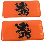 Holland Netherlands Flag Domed Decal 3D Sticker Emblem 2.6" Set of 2 Decals