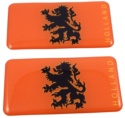 Holland Netherlands Flag Domed Decal 3D Sticker Emblem 2.6" Set of 2 Decals