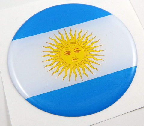 Argentina Flag Round Domed Decal Emblem Car Bike Sticker 2.44"
