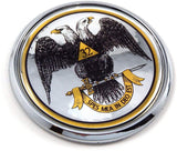 Scottish Rite 32nd Degree Flag 2.75" Car Chrome Round Emblem Decal 3D Badge