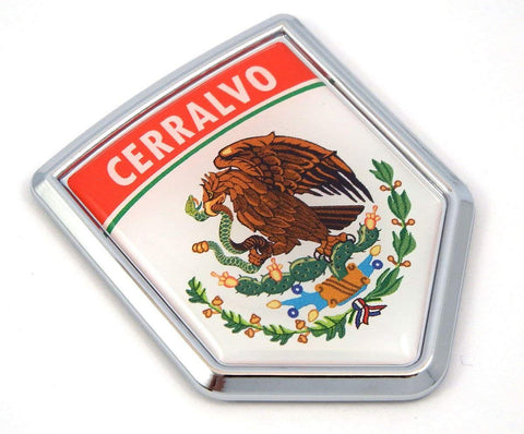 Cerralvo Mexico Flag Mexican Car Emblem Chrome Bike Decal 3D Sticker MX5
