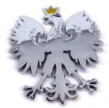 Poland 2.5" Polish Polski Eagle with Golden Crown Chrome 3D Emblem Decal Polska