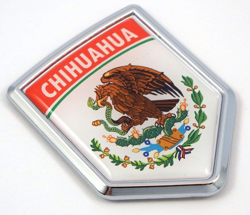 Chihuahua Mexico Flag Mexican Car Emblem Chrome Bike Decal 3D Sticker MX18