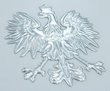 Poland, Polish Eagle Chrome Silver Finish Decal Emblem 3D Sticker car Bike 2.5" Flexible