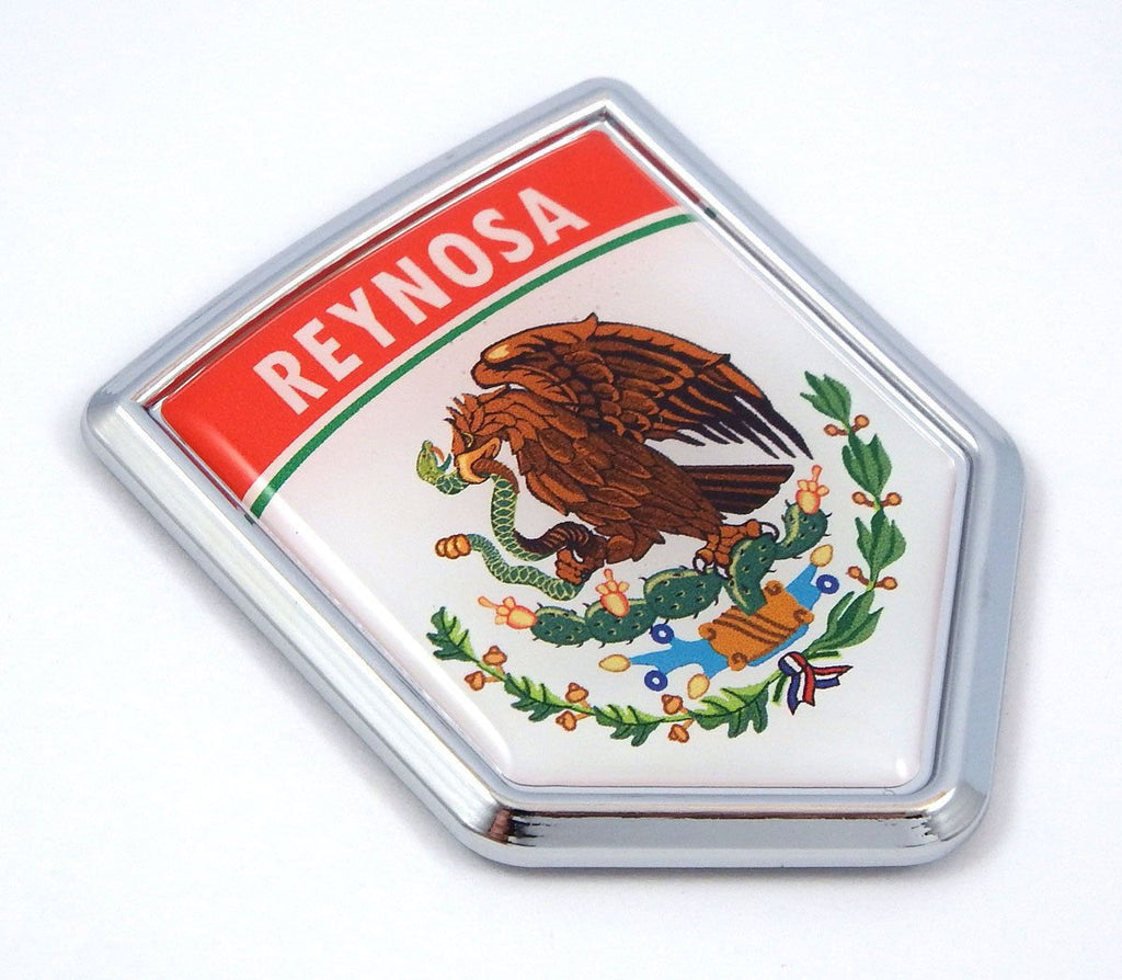 Reynosa Mexico Flag Mexican Car Emblem Chrome Bike Decal 3D Sticker MX13