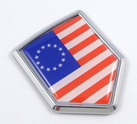 USA Betsy Ross Patriotic American Flag Car Auto Chrome Emblem Decal Badge 3D Sticker