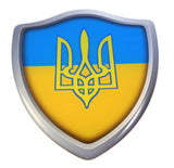 Ukraine Flag Shield Domed Decal 3D Look Emblem Resin car Sticker 2.6"x3"