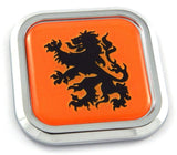 Holland Flag Square Chrome rim Emblem Car 3D Decal Badge Hood Bumper sticker 2"
