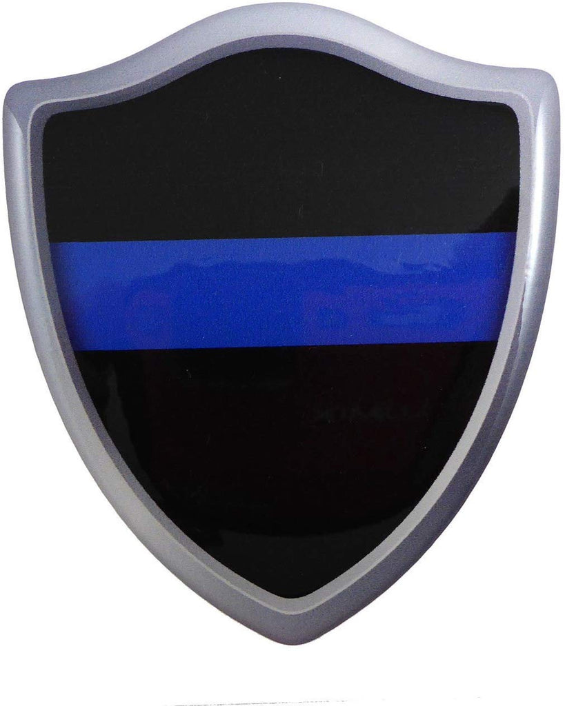 Thin Blue line Police Shield Crest Domed Decal 3D Look Emblem Resin car Sticker