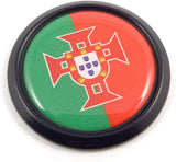 Portugal Portuguese Black Round Flag Car Decal Emblem Bumper 3D Sticker 1.85"