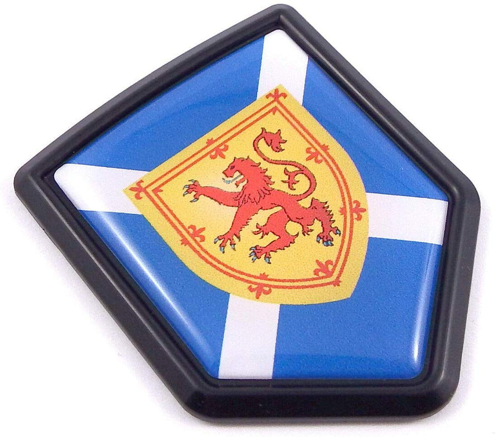 Scotland Scottish Flag Black Shield Emblem Car Bike Decal Crest 3D Sticker