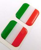 Italy Italia Italian Flag Square Domed Decal car Bike Gel Stickers 1.5" 2pc