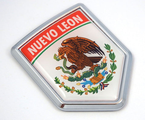 Nuevo Leon Mexico Flag Mexican Car Emblem Chrome Bike Decal 3D Sticker MX9