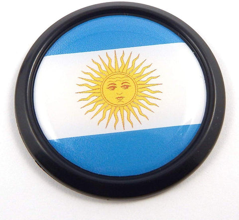 Argentina Black Round Flag Car Decal Emblem Bumper 3D Sticker 1.85"