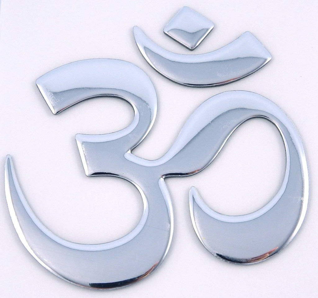 Aum Om Yoga Chrome Finish Decal Emblem 3D Sticker for car Bike 2.5" Flexible