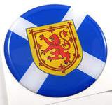 Scotland Scottish Flag Round Domed Decal Emblem Car Bike 3D Sticker 2.44"