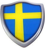 Sweden Swedish Shield Domed Decal 3D Look Edge Emblem Resin car Sticker 2.6"x3"