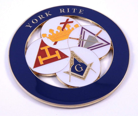 Car Chrome Decals York Rite Royal Arch Masonic 3" Metal Emblem 3D Decal MAS9