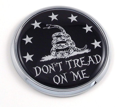 Don't Tread on Me Flag 2.75" Car Chrome Round Emblem Decal Sticker 3D Badge