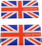 Great Britain Union Jack Flag Domed Decal 3D Sticker Emblem 2.6" Set of 2 Decals