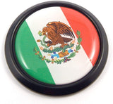 Mexico Mexican Black Round Flag Car Decal Emblem Bumper 3D Sticker 1.85"