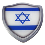 Israel Flag Shield Domed Decal 3D Look Edge Emblem Sticker 2.6"x3"
