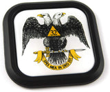 Scottish rite Mason Square Black rim Emblem Car 3D Decal Badge Bumper 2"
