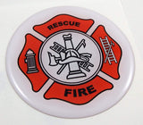 Fire Fighter Firefighter Flag Round Domed Decal Emblem Car Bike Sticker 2.44"