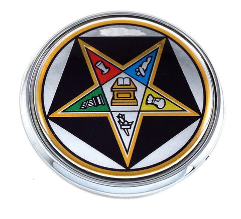 Eastern Star Masonic Flag 2.75" Car Chrome Round Emblem Decal Sticker 3D Badge