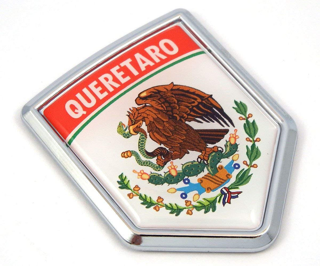Queretaro Mexico Flag Mexican Car Emblem Chrome Bike Decal 3D Sticker MX7