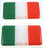 Italia Italy Flag Domed Decal 3D Sticker Emblem 2.6" Set of 2 Decals
