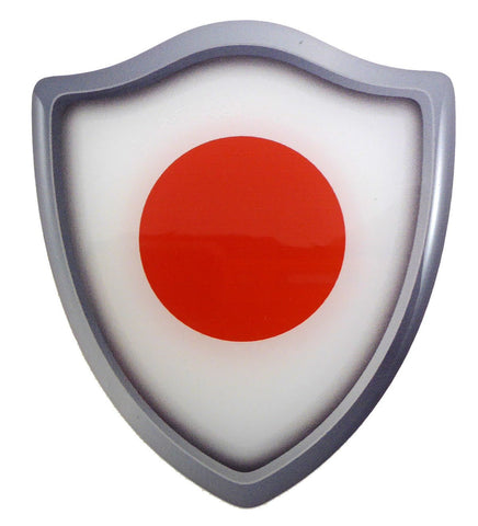 Japan Japanese Flag Shield Domed Decal 3D Look Emblem Resin car Sticker 2.6"x3"