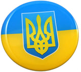 Ukraine Ukrainian Trident Tryzub Flag Round Domed Decal Emblem Car Bike 2.44"
