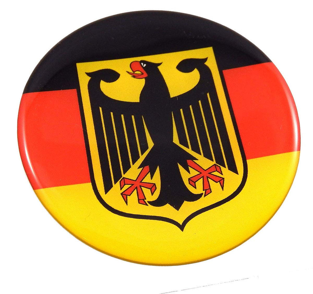 German Germany Deutschland Flag Round Domed Decal Emblem Car Bike 2.44"
