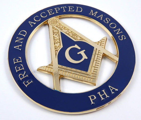 Mason Masonic PHA Free and Accepted Masons 3" Metal car Emblem Decal MAS16