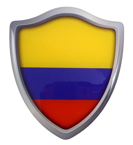 Colombia Flag Shield Domed Decal 3D Look Emblem Resin car Sticker 2.6"x3"
