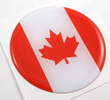 Canada Flag Round Domed Decal Emblem Car Bike Sticker 2.44"