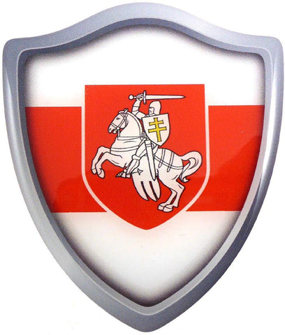 Belarus Flag Shield Domed Decal 3D Look Emblem Resin car Sticker 2.6"x3"