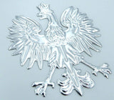 Poland, Polish Eagle Chrome Silver Finish Decal Emblem 3D Sticker car Bike 2.5" Flexible