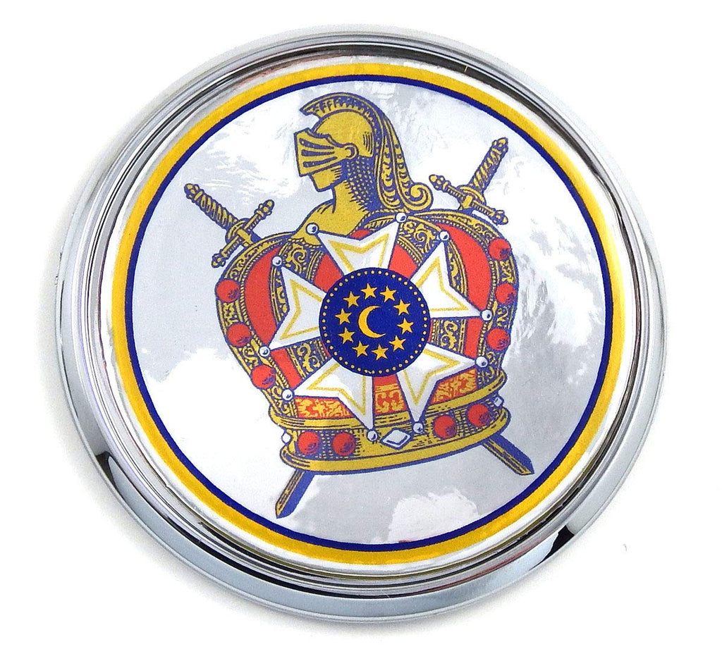 DeMolay De Molay Masonic Flag 2.75" Car Chrome Round Emblem Decal 3D Badge